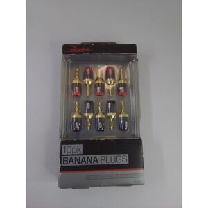 Rocketfish 10pk Banana Plugs 24K Gold Plated Speaker Connectors RF-G1195